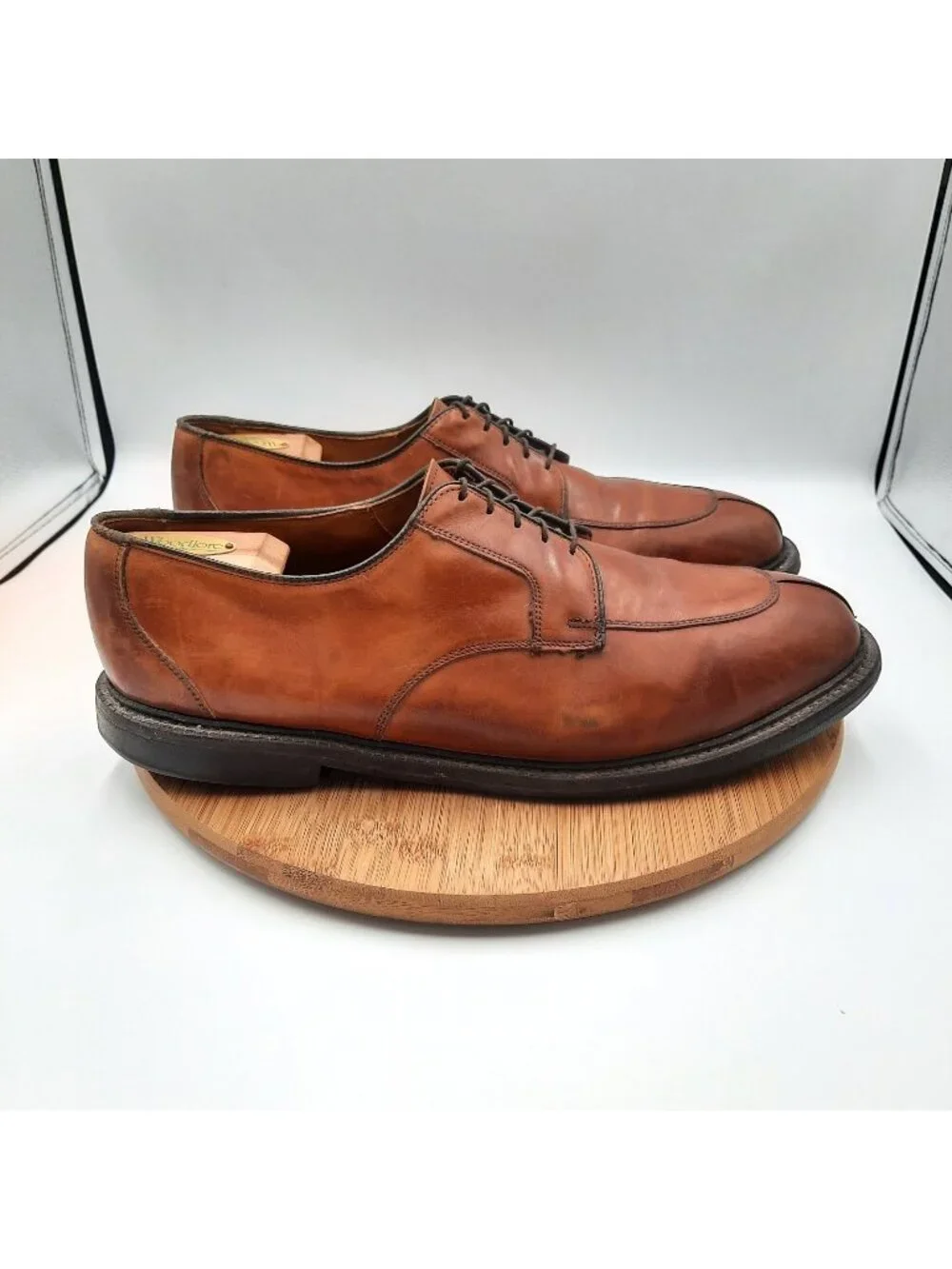Allen Edmonds Ashton Mens 13 Shoes Chili Brown Leather Split Toe Dress Sneakers